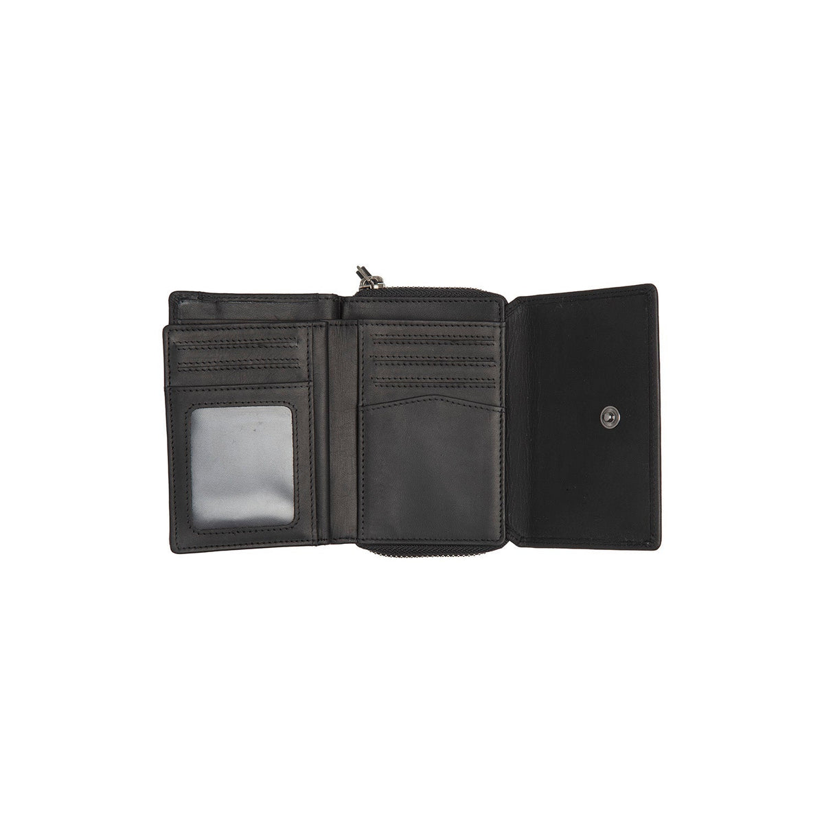 Sorraia Full-Grain Cartera de Cuero para Mujer - Structured Side Profile Showing Gusset Depth &amp; Expansion Capacity