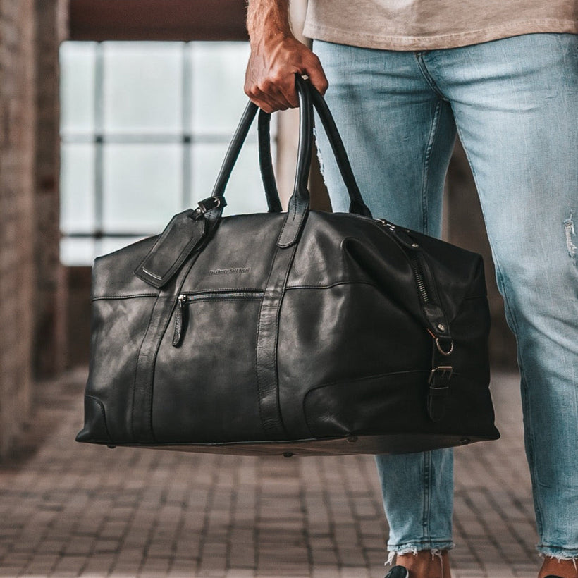 Portsmouth Bolsa de viaje weekender de cuero flor