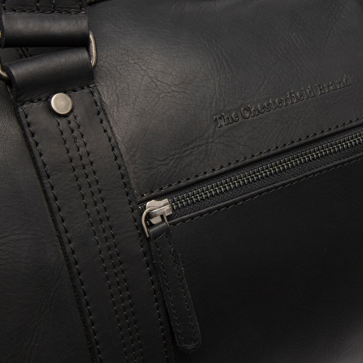 
Rivaro Bolsa de viaje weekender de cuero flor - Perfil lateral estructurado con profundidad de fuelle