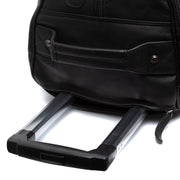 Solid Antique Brass Hardware &amp; Heavy-Duty Dual Zipper Detail on Leather Weekender Trolley Jayven para Mujer