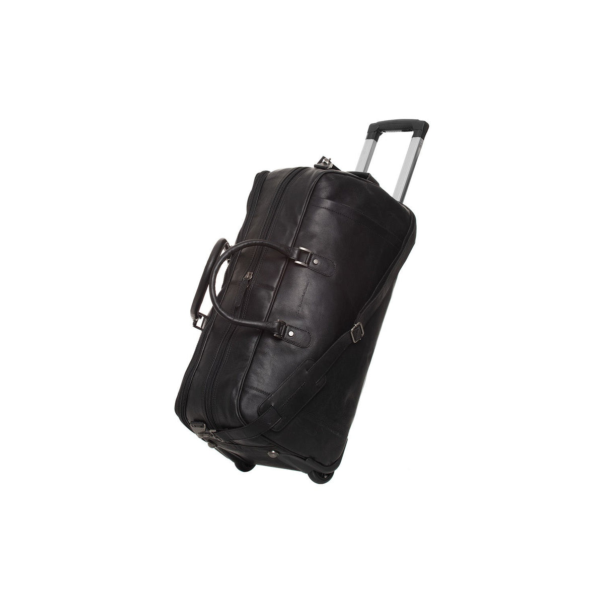 Leather Weekender Trolley Jayven para Mujer in Classic 100% Full-Grain Leather - Full Exterior Front Profile View | Comprar online