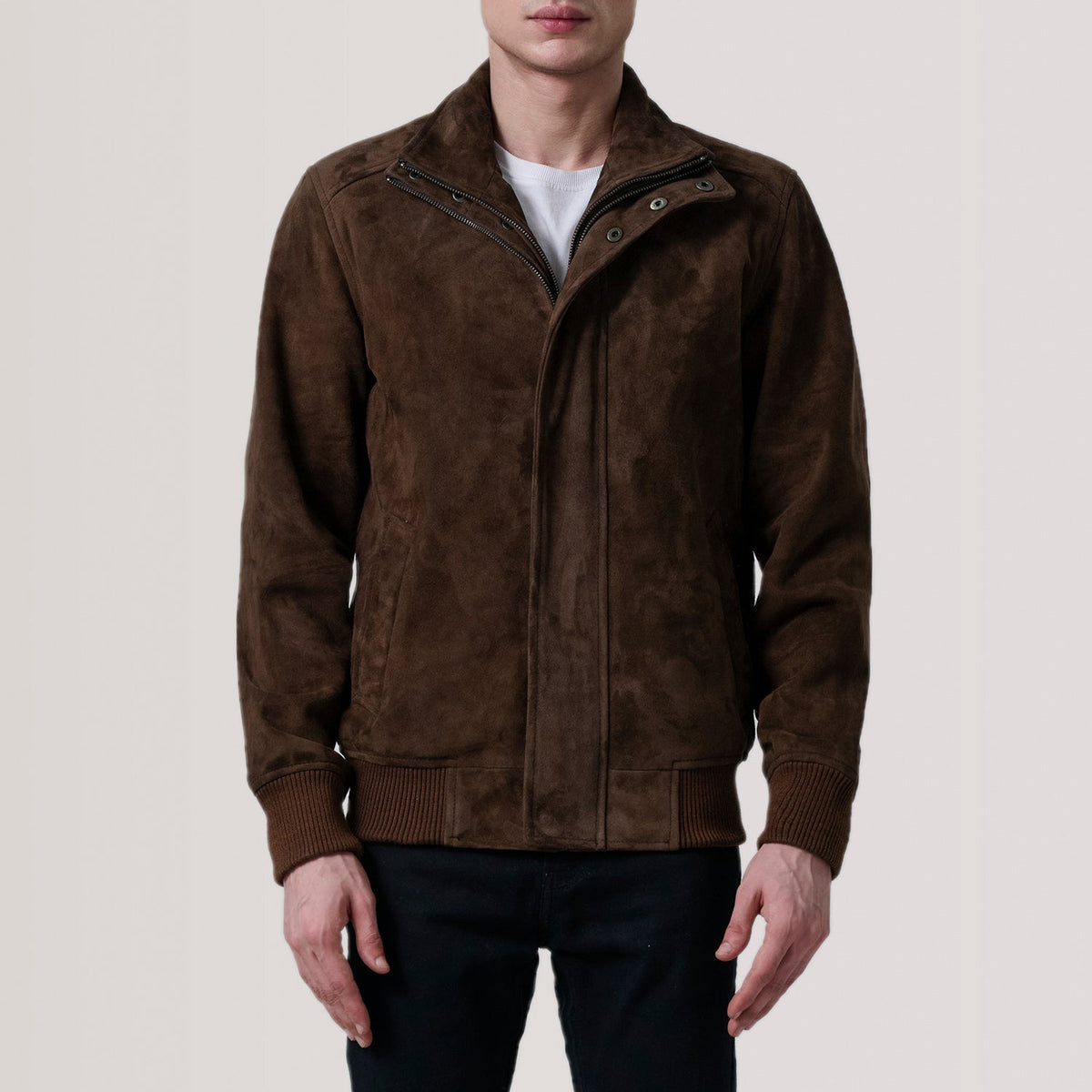 Lester Marrón Suede Cazadora Bomber de Cuero para Hombre – Vista alternativa del producto 3
