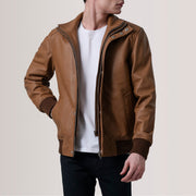 Lester Marrón Suede Cazadora Bomber de Cuero para Hombre – Vista alternativa del producto 1