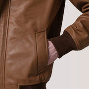 Lester Marrón Suede Cazadora Bomber de Cuero para Hombre – Vista alternativa del producto 6