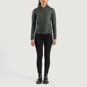 Luna Hooded Cazadora Bomber de Cuero para Mujer – Vista alternativa del producto 3