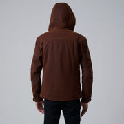 
Vista de detalle of Hooded & Zipper with placket Hardware on Marlo Marrón Canvas Hooded Work Chaqueta de Cuero para Hombre For Men
