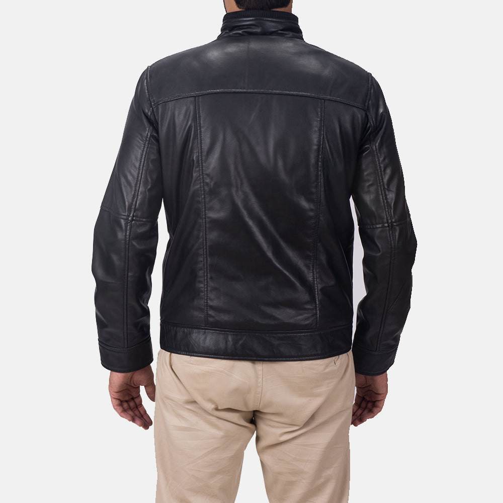
Vista de detalle of Band & Zipper Hardware on Maurice Negro Chaqueta de Cuero para Hombre