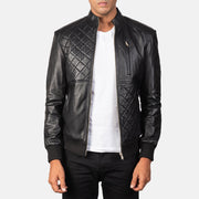 
Moda Black Leather Bomber Jacket in Black Sheepskin Leather - Vista frontal y silueta entallada | Comprar online