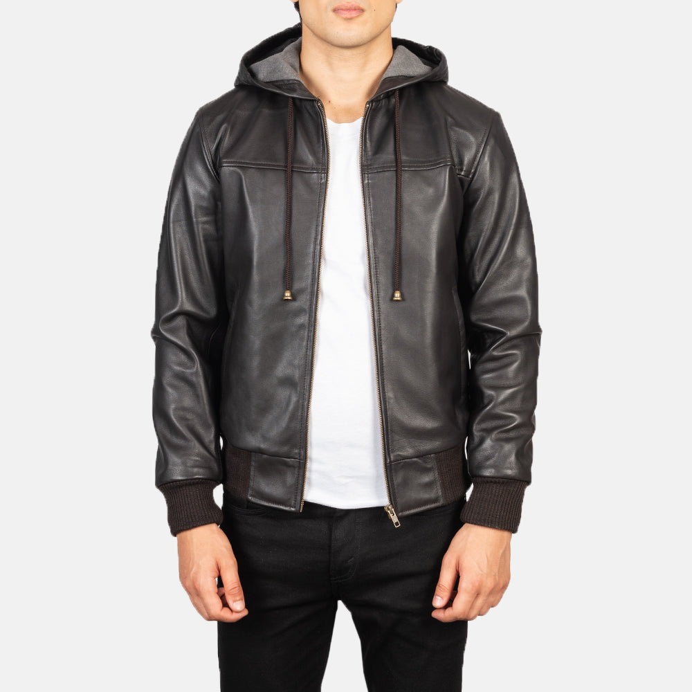 Nintenzo Cazadora Bomber de Cuero para Hombre – Vista alternativa del producto 1