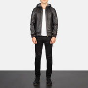 Nintenzo Cazadora Bomber de Cuero para Hombre – Vista alternativa del producto 3