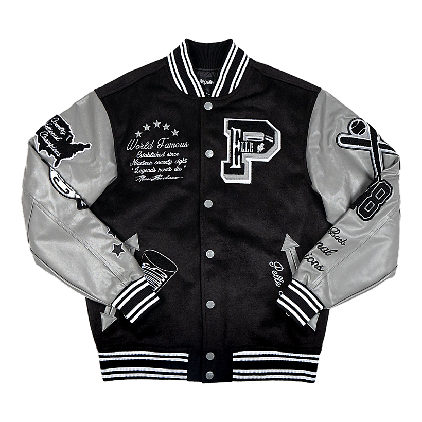 World Famous Varsity Chaqueta de Cuero para Mujer