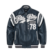 
Encrusted Varsity Chaqueta de Cuero (Navy) para Mujer