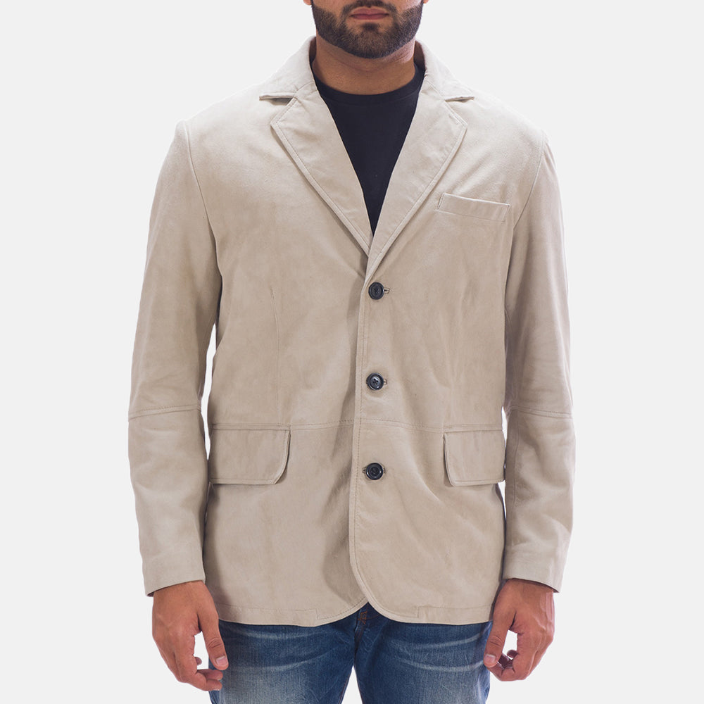 
Professor By Day Suede Blazer de Cuero para Hombre de Cuero para Hombre in Off White (Greyish) Goatskin Suede - Vista frontal y silueta entallada | Comprar online
