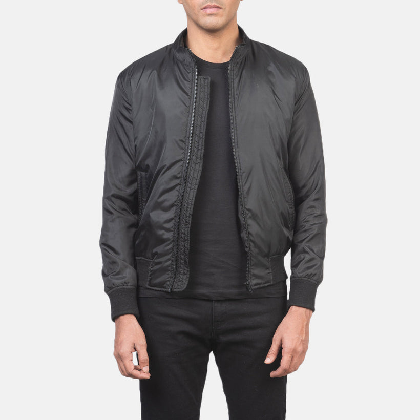Ramon Negro Cazadora Bomber de Cuero para Hombre