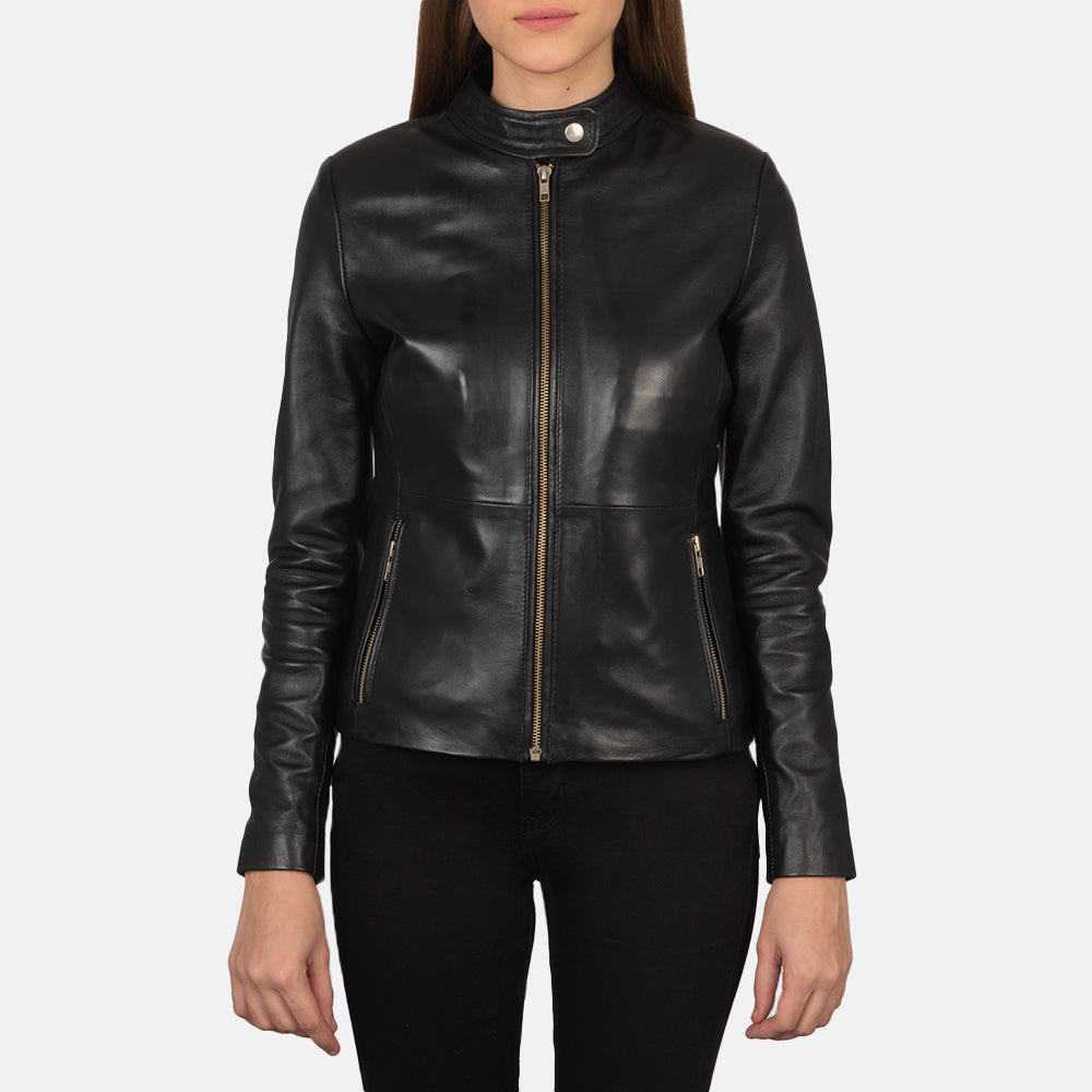 
Detalle artesanal del bajo en Rave Brown Leather Biker Jacket