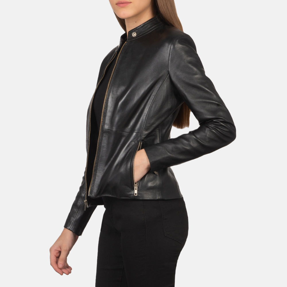 
Rave Marrón Chaqueta Biker de Cuero para Mujer – alternate product view 3