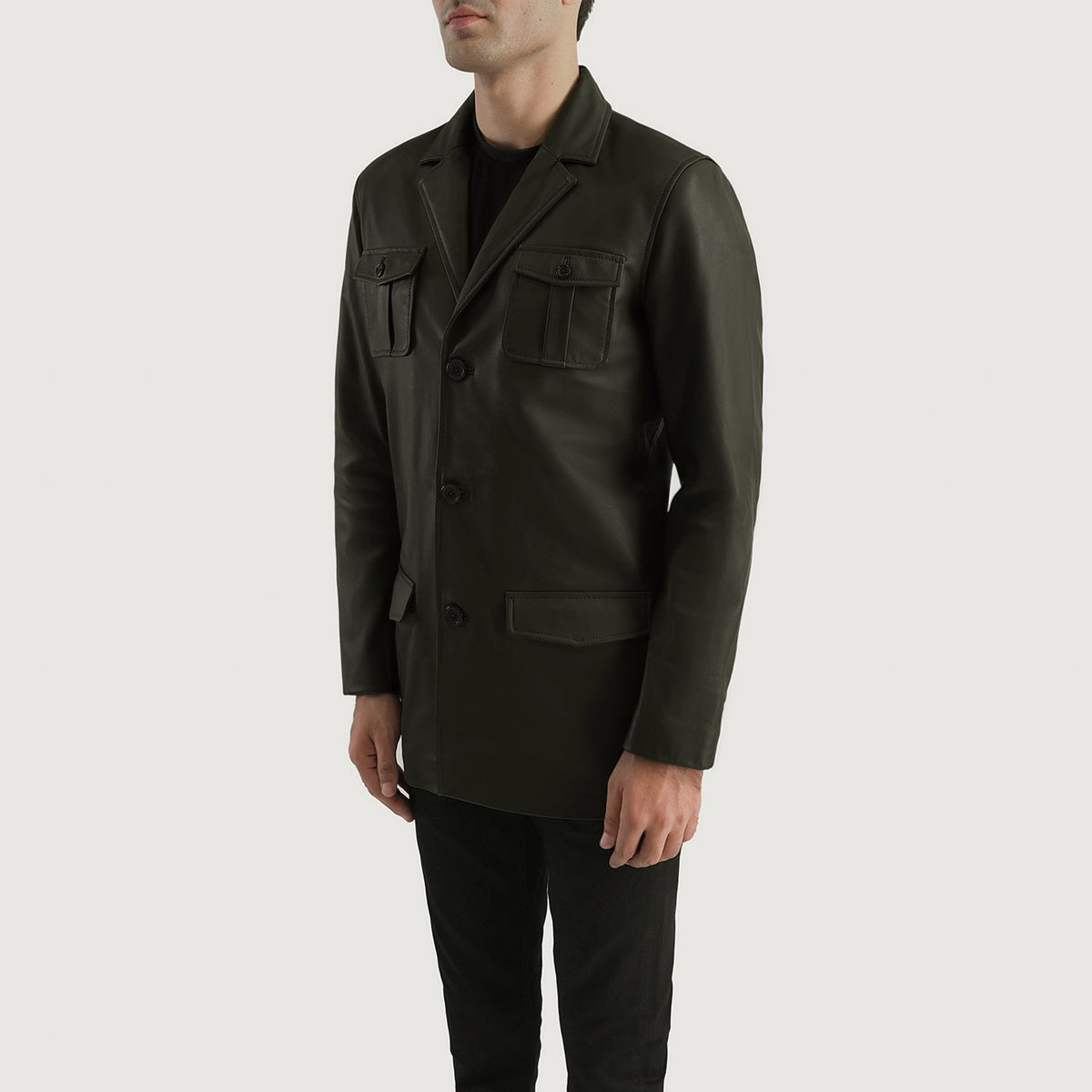 Ray Cutler Chaqueta de Cuero para Hombre – Vista alternativa del producto 2