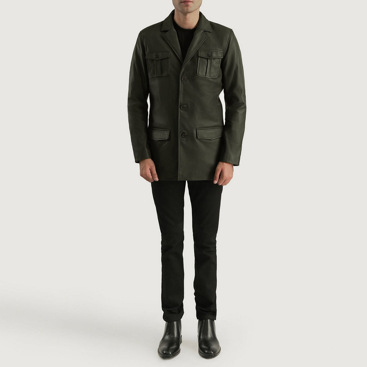 Ray Cutler Chaqueta de Cuero para Hombre – Vista alternativa del producto 3