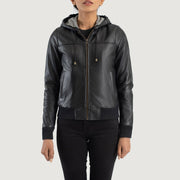 
Rebella Hooded Chaqueta Bomber de Cuero para Mujer – alternate product view 4