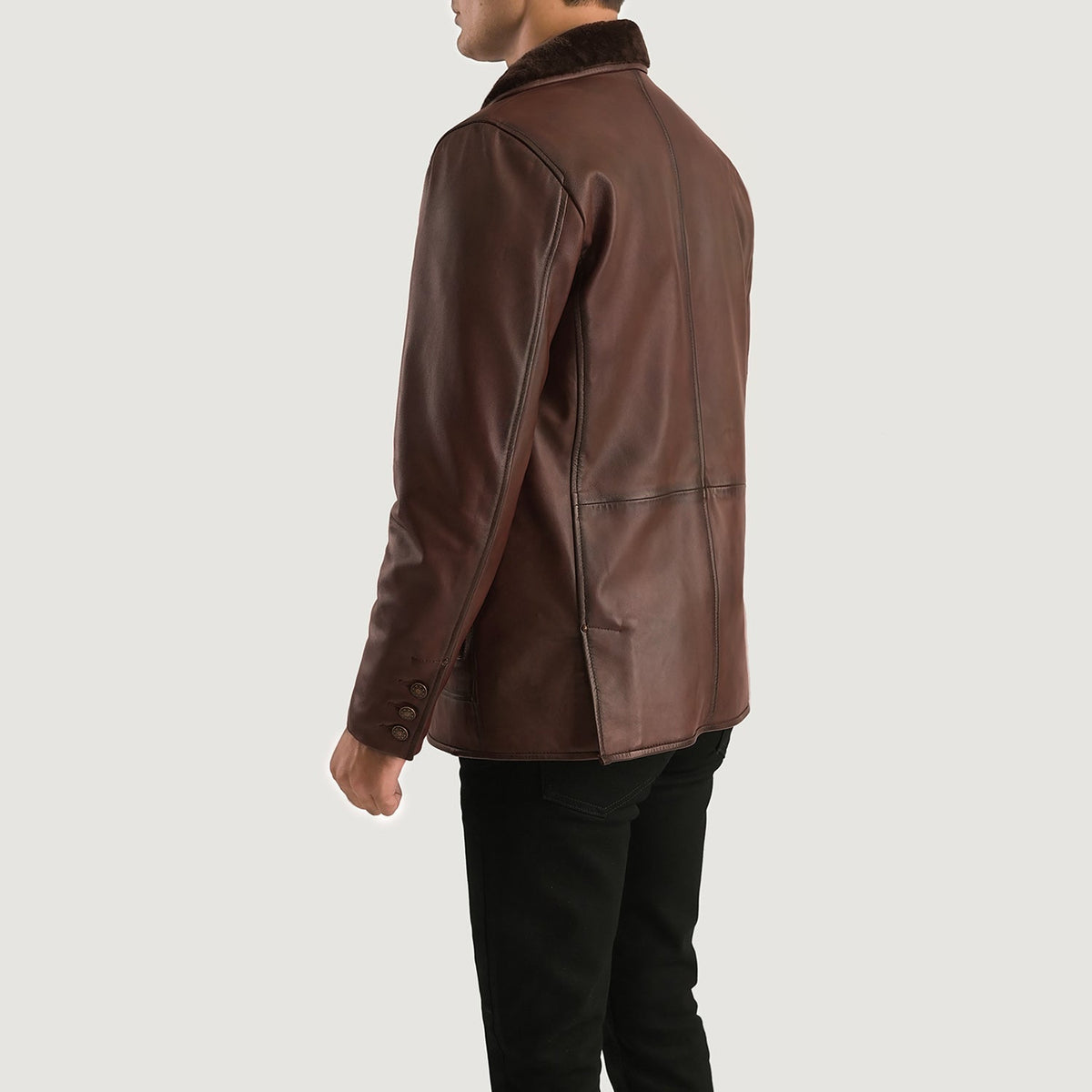 Authentic Sheepskin Burnishing with Burnishing Finish Grain Texture & Heavy-Duty Seam Stitching Detail