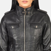 
Roslyn Hooded Chaqueta Bomber de Cuero para Mujer – alternate product view 6