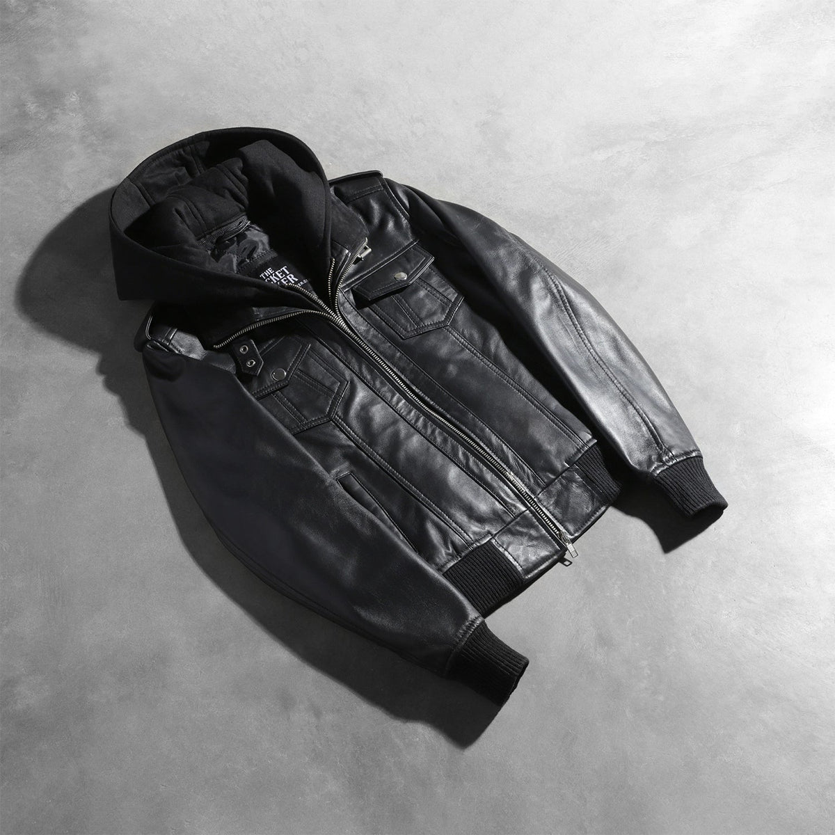 
Roslyn Hooded Chaqueta Bomber de Cuero para Mujer – alternate product view 7