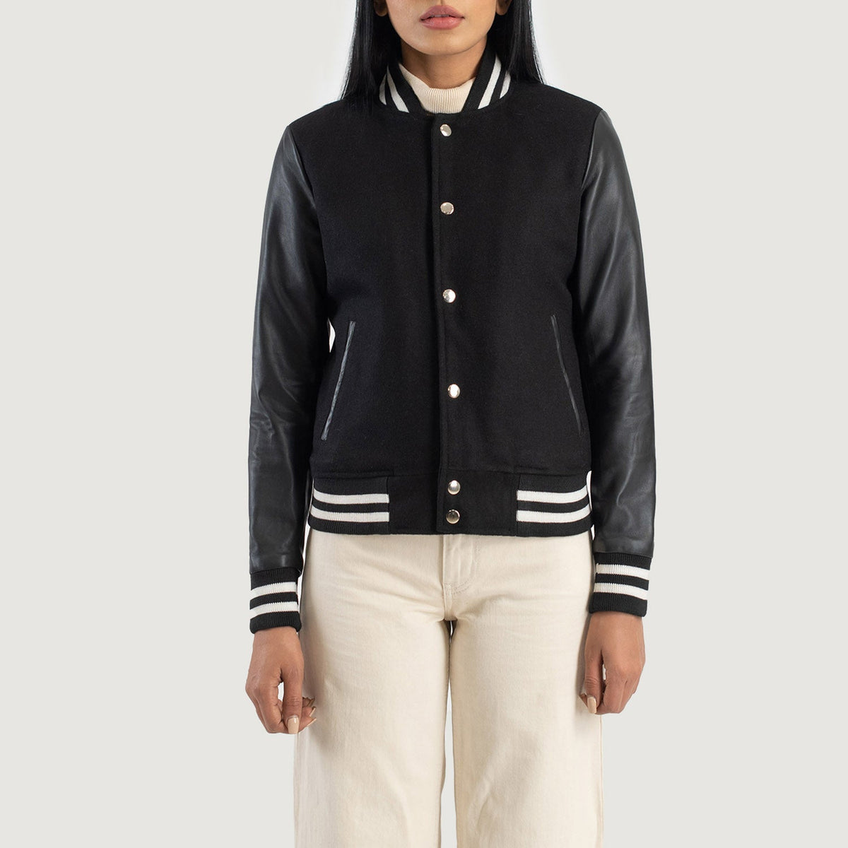 Savant Varsity Chaqueta de Cuero para Mujer – Vista alternativa del producto 4