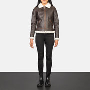 
Sherilyn B-3 Negro Chaqueta Bomber de Cuero para Mujer – alternate product view 3