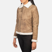 
Sherilyn B-3 Negro Chaqueta Bomber de Cuero para Mujer – alternate product view 2