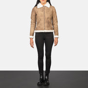 
Sherilyn B-3 Negro Chaqueta Bomber de Cuero para Mujer – alternate product view 3