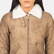 
Sherilyn B-3 Negro Chaqueta Bomber de Cuero para Mujer – alternate product view 6