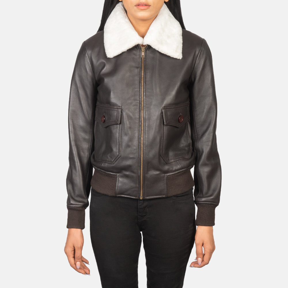 Stella G-1 Cazadora Bomber de Cuero para Mujer – Vista alternativa del producto 4