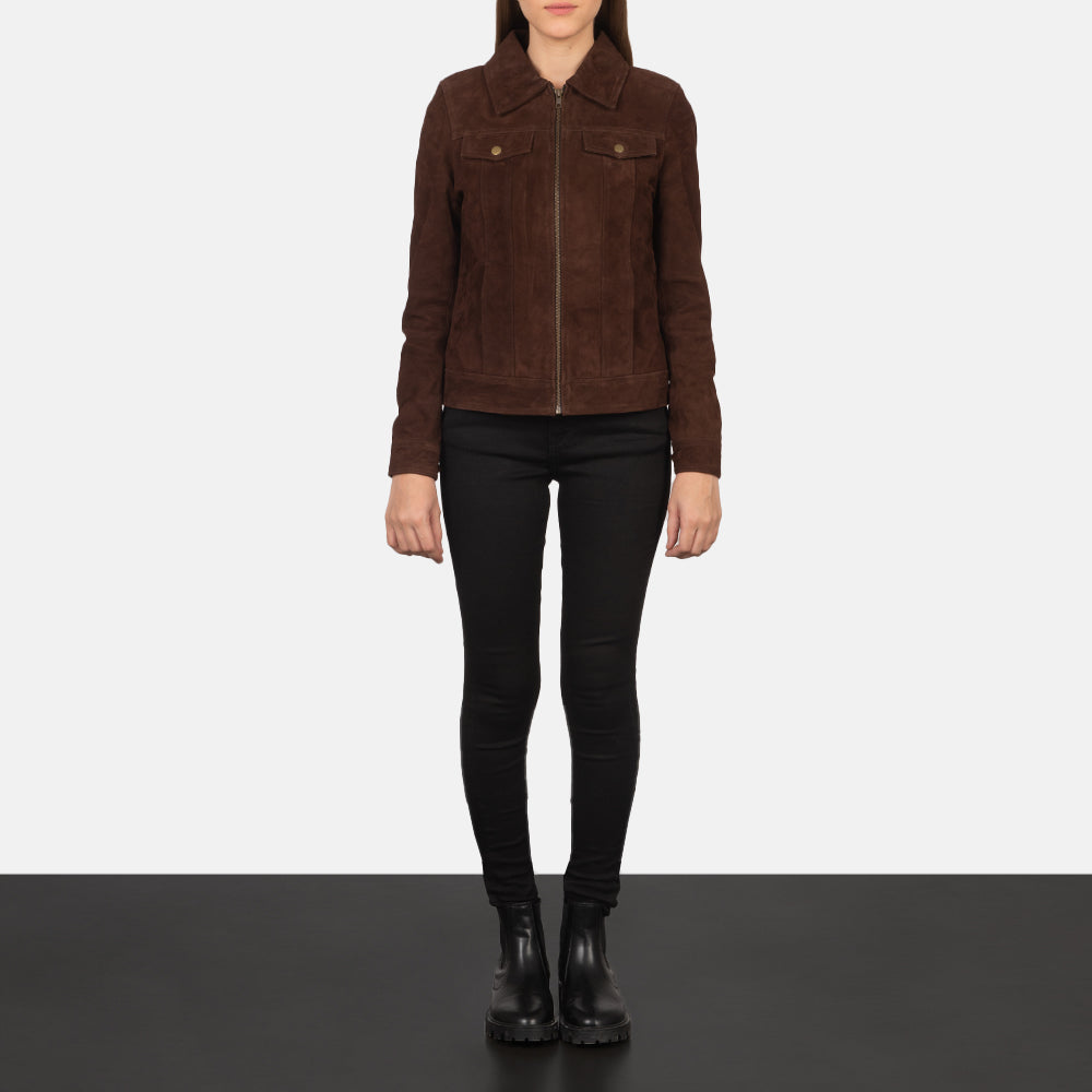 
Suzy Trucker Marrón Chaqueta de Cuero para Mujer – alternate product view 4