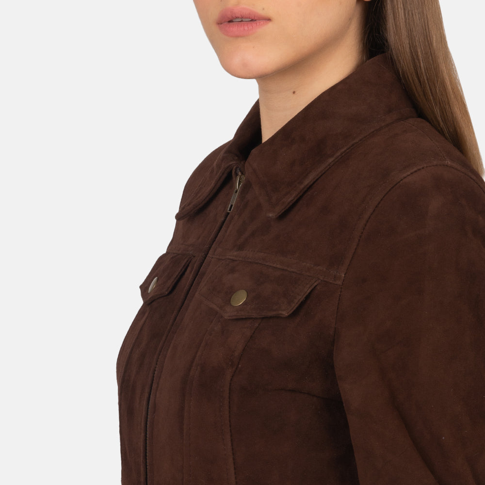 
Suzy Trucker Marrón Chaqueta de Cuero para Mujer – alternate product view 6