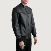 Dark Brown Goatskin Suede Bomber Jacket - Vista trasera con ajuste entallado en hombros y bajo impecable