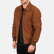 Brown Goatskin suede Jacket - Vista trasera con ajuste entallado en hombros y bajo impecable