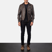 Vincent Negro Chaqueta Biker de Cuero para Hombre – Vista alternativa del producto 4