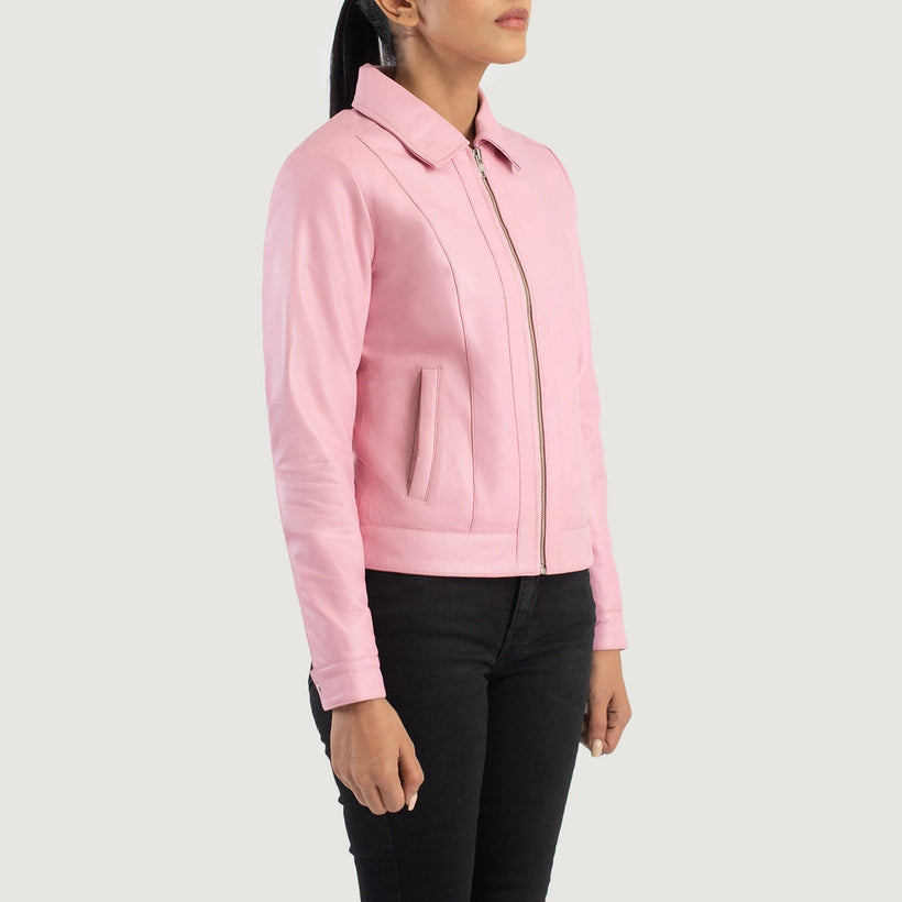Vixen Classic Collar Chaqueta de Cuero para Mujer