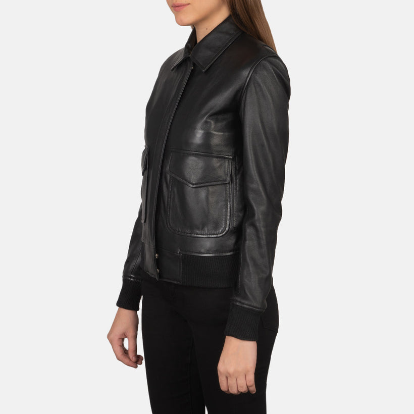 Westa A-2 Cazadora Bomber de Cuero para Mujer