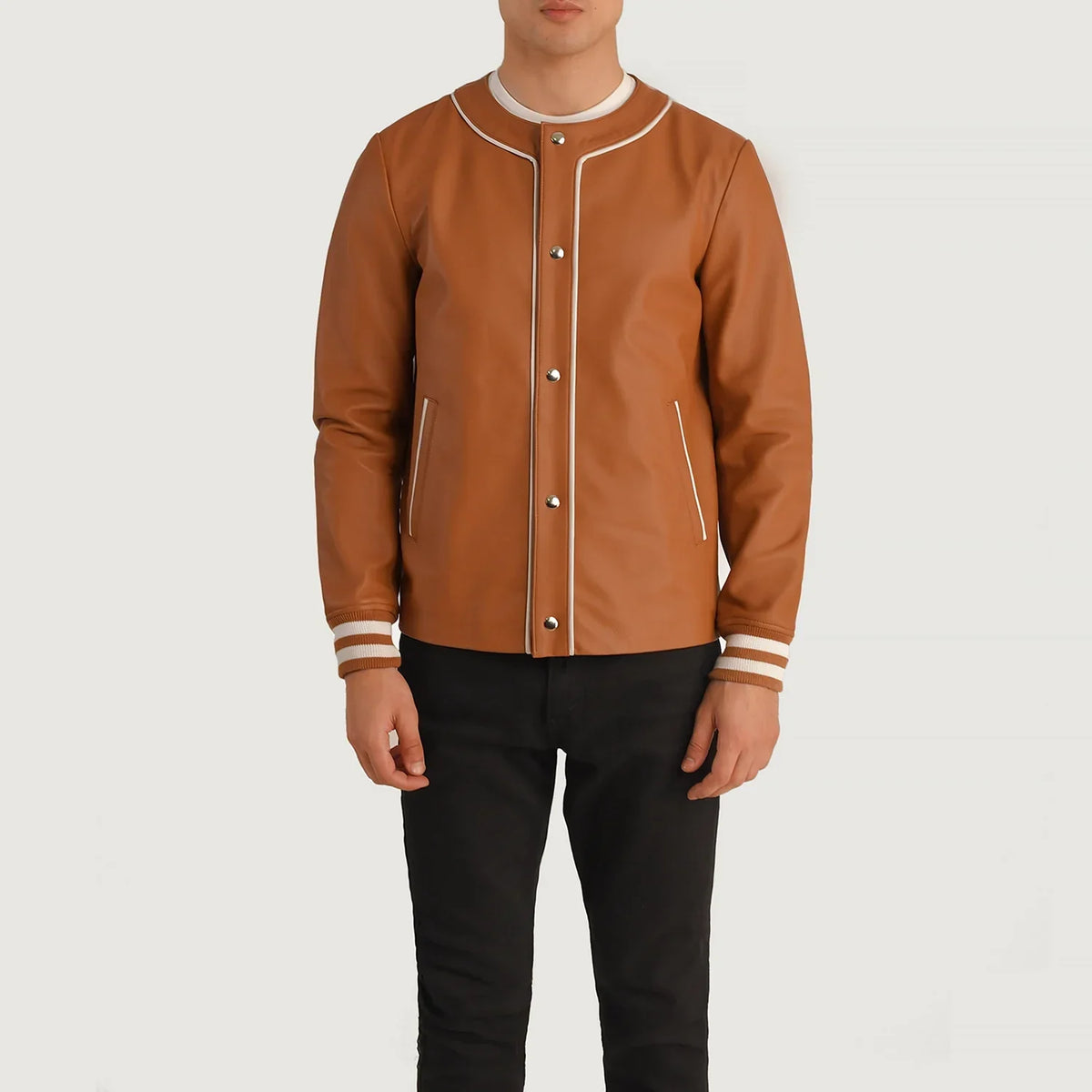 Willis Varsity Chaqueta de Cuero para Hombre – Vista alternativa del producto 4